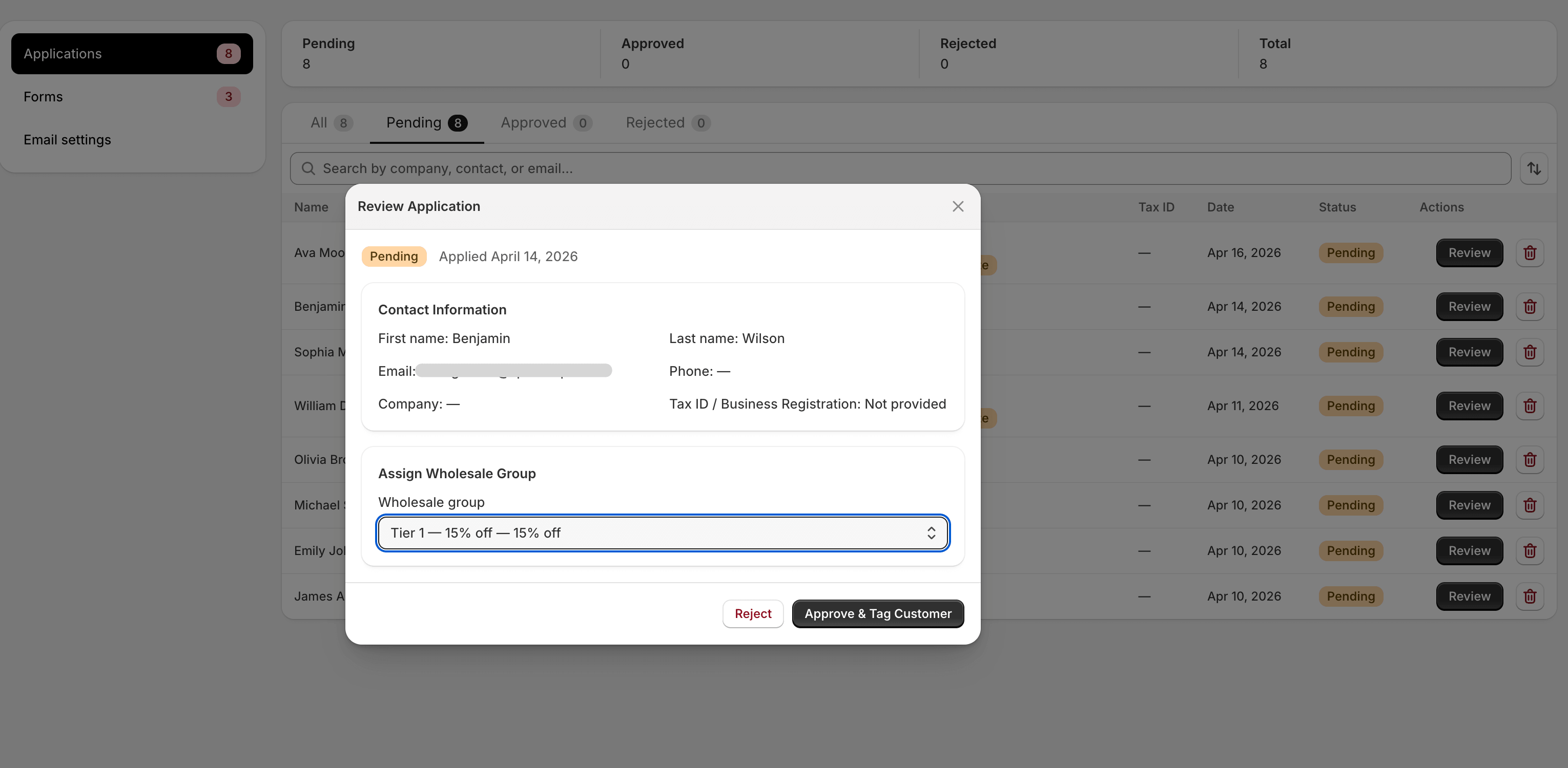 The submission review panel with the Approve dropdown open.